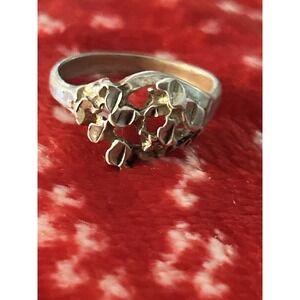 925 Sterling Silver Vintage Nugget Oxidized Ring Size 6 #383
